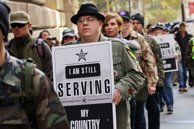 Military Veterans Join Occupy Wall Street West