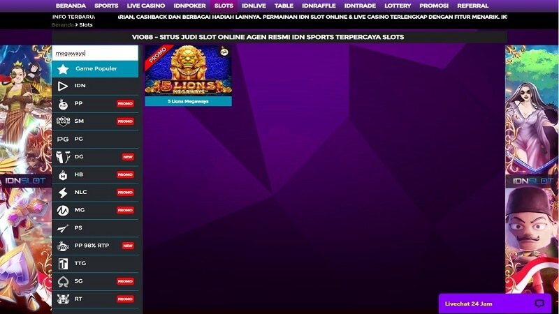 contoh game slot megaways di vio88
